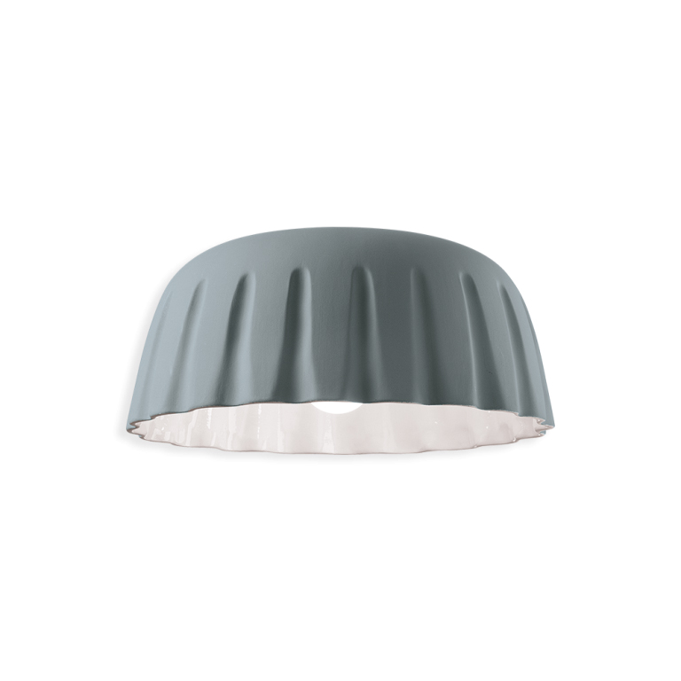 Ferro Luce Madame Grès C2572 Grey – Κεραμική Πλαφονιέρα σε Ματ Γκρι με Λευκό Εσωτερικό